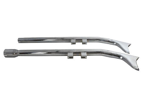 V-Twin FLT Upsweep Straight Fishtail Set Chrome - 30-7963