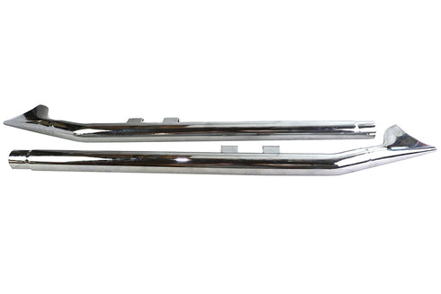V-Twin FLT Upsweep Straight Fishtail Set Chrome - 30-7979