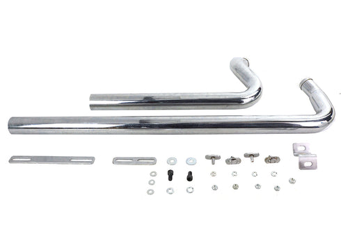 V-Twin Exhaust Drag Pipe Set Chrome Shotgun Style - 30-8113