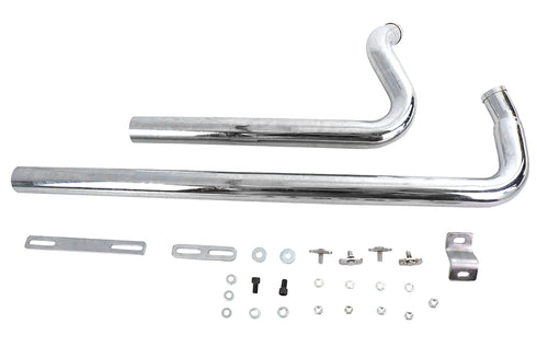 V-Twin Exhaust Drag Pipe Set Chrome Shotgun Style - 30-8113