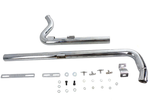 V-Twin Exhaust Drag Pipe Set Chrome Shotgun Style - 30-8113