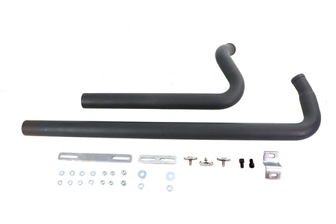 V-Twin Exhaust Drag Pipe Set Black Shotgun Style - 30-8114