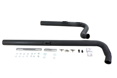 V-Twin Exhaust Drag Pipe Set Black Shotgun Style - 30-8114