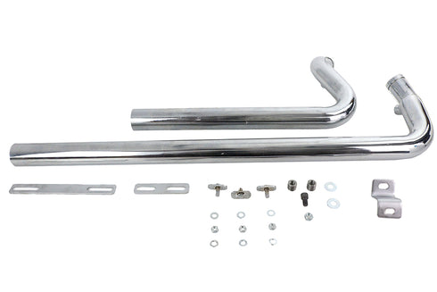 V-Twin Exhaust Drag Pipe Set Chrome Shotgun Style - 30-8115