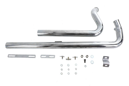 V-Twin Exhaust Drag Pipe Set Chrome Shotgun Style - 30-8115