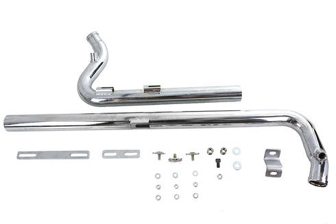V-Twin Exhaust Drag Pipe Set Chrome Shotgun Style - 30-8115