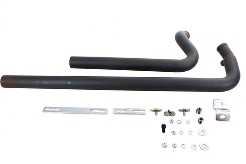 V-Twin Exhaust Drag Pipe Set Black Shotgun Style - 30-8116