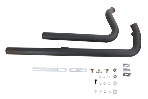 V-Twin Exhaust Drag Pipe Set Black Shotgun Style - 30-8116