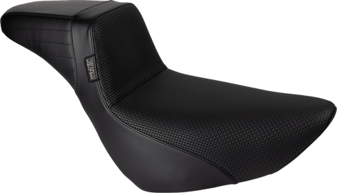 LE PERA Kickflip Daddy Long Legs Low Rider Seat - Basket Weave - Black - FL/FX '18-'24 LYR-590DLBW
