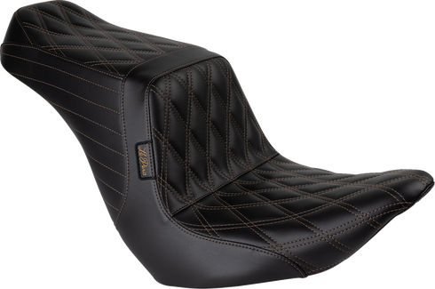 LE PERA Tailwhip Up Front Seat - Double Diamond w/ Chestnut Thread - Black - FLSB/FXLR '18-'24 LYRU-580DD-CHET