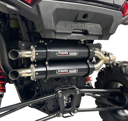 TRINITY RACING Dual Slip-On Mufflers - Black TR-4186S-BK