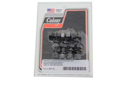 Colony Exhaust System Mounting Bolt Kit Parkerized - 3077-18