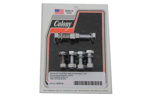 Colony Exhaust System Mounting Bolt Kit Chrome - 3078-18
