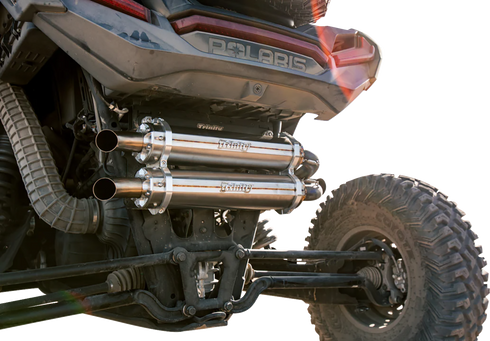 TRINITY RACING Dual Slip-On Mufflers - Brushed Stainless Steel TR-4186S-SS