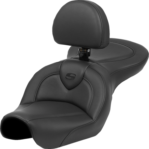 SADDLEMEN Roadsofa™ Seat - Black Stitch - with Backrest - FXD '04-'05 804-04-187BR