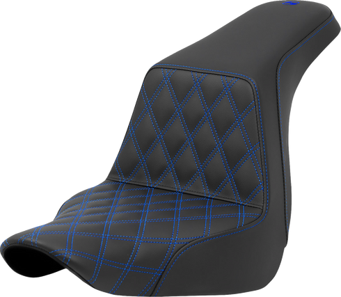 SADDLEMEN Step-Up Seat - Front Lattice Stitch - Blue Stitch - FXLR/FLSB '18-'24 818-29-17201