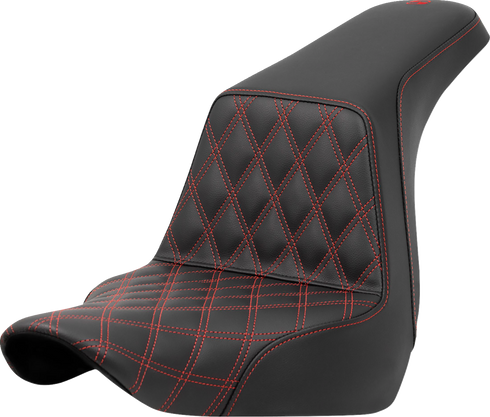SADDLEMEN Step-Up Seat - Front Lattice Stitch - Red Stitch - FXLR/FLSB '18-'24 818-29-17204