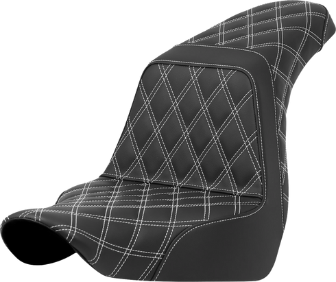 SADDLEMEN Step-Up Seat - Full Lattice Stitch - White Stitch - FXLR/FLSB '18-'21 818-29-17506