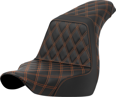 SADDLEMEN Step-Up Seat - Full Lattice Stitch - Orange Stitch - FXLR/FLSB '18-'21 818-29-17503