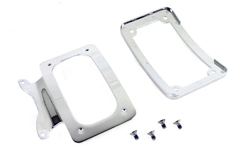 V-Twin Curved License Plate with Frame Chrome - 31-0018