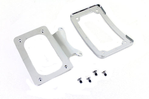 V-Twin Curved License Plate with Frame Chrome - 31-0018