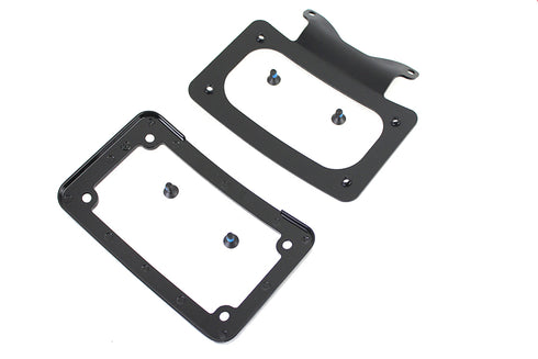 V-Twin Curved License Plate with Frame Black - 31-0019
