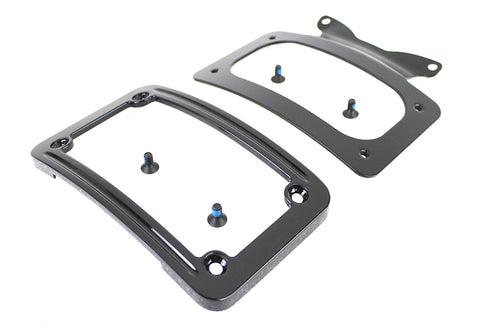 V-Twin Curved License Plate with Frame Black - 31-0019