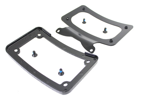 V-Twin Curved License Plate with Frame Black - 31-0019