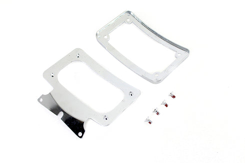 V-Twin Curved License Plate with Frame Chrome - 31-0020