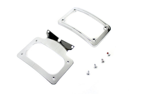 V-Twin Curved License Plate with Frame Chrome - 31-0020
