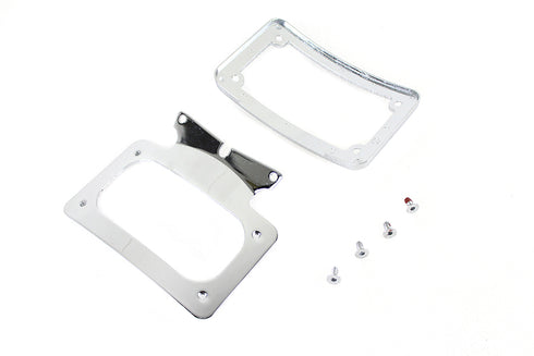 V-Twin Curved License Plate with Frame Chrome - 31-0020
