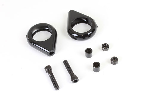V-Twin Black Turn Signal Clamp Kit for 39mm Forks - 31-0085