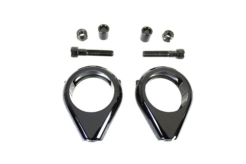 V-Twin Black Turn Signal Clamp Kit 41mm Forks - 31-0089