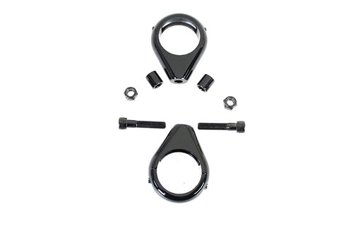 V-Twin Black Turn Signal Clamp Kit 41mm Forks - 31-0089