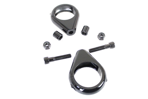 V-Twin Black Turn Signal Clamp Kit 41mm Forks - 31-0089