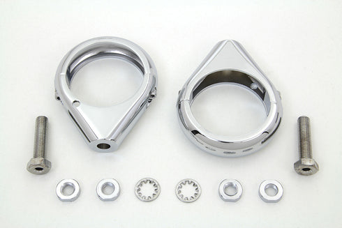 V-Twin Chrome Turn Signal Clamp Kit 49mm Forks - 31-0094