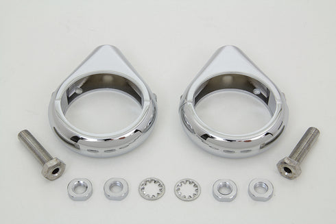 V-Twin Chrome Turn Signal Clamp Kit 49mm Forks - 31-0094