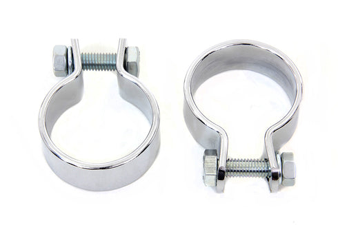 V-Twin Chrome 1-5/8 inch Muffler Body and End Clamp Set - 31-0270