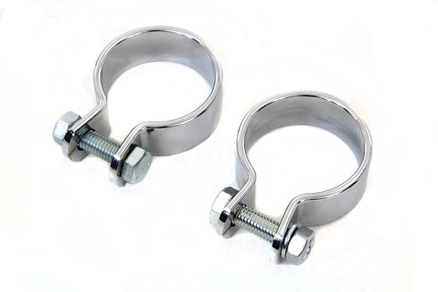 V-Twin Chrome 1-5/8 inch Muffler Body and End Clamp Set - 31-0270