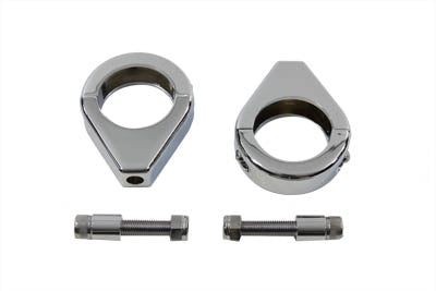 V-Twin Chrome Turn Signal Clamp Kit 39mm Forks - 31-0300