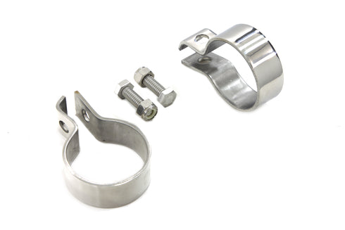 V-Twin 1-7/8 inch Muffler End Clamp Set Stainless Steel - 31-0318