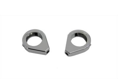 V-Twin Chrome Turn Signal Clamp Kit 39mm Forks - 31-0345