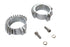 V-Twin Replica Chrome Finned Exhaust Clamp Set - 31-0425