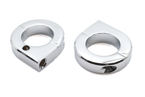V-Twin Chrome 1-1/4 inch Universal Mount Clamp Set - 31-0697