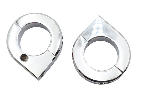 V-Twin Chrome 1-1/4 inch Universal Mount Clamp Set - 31-0697
