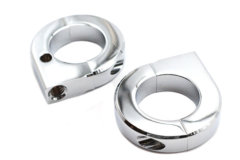 V-Twin Chrome 1-1/4 inch Universal Mount Clamp Set - 31-0697