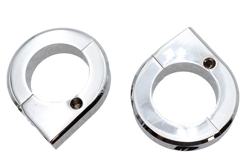 V-Twin Chrome Universal Mount Clamp Set 1-3/8 inch - 31-0698