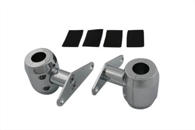 V-Twin Spring Fork Fender Mount Clamp Set Chrome - 31-0861