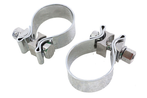 V-Twin Chrome 1-7/8 inch Muffler End Clamp Set - 31-1007