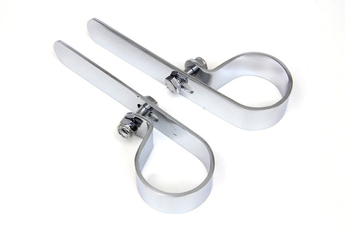 V-Twin Chrome 1-3/4 inch Exhaust inchP inch Clamp Set - 31-1011